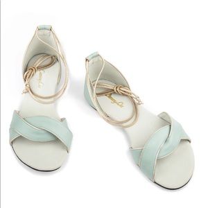 Blue wedding flat sandal. NWT. In box. Size 10
